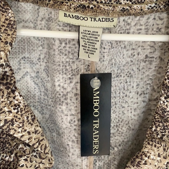 Bamboo Traders Sudo-snake print ruffle jacket. - Picture 2 of 5